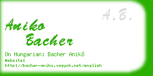 aniko bacher business card